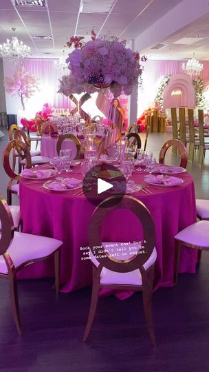 Pink Sweet 16 Table Decor, Pink Sweet 16 Decorations Ideas, Sweet 16 Table Setup, Sweet 16 Table Decor, Sweet 16 Table, Pink Sweet 16, Sweet 16 Decorations, Event Hall, Pink Parties