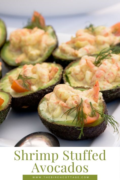 Avacacado Recipes, Shrimp Stuffed Avocado, Stuffed Avocado Recipes, Avocado Snack Recipes, Sunset Gourmet, Cilantro Aioli, Chicken Corn Chowder Recipe, Avocado Stuffed, Chicken And Dressing Casserole