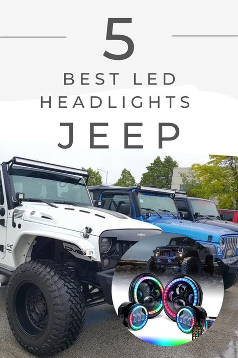 Best And Brightest Top Rated Jeep Wrangler LED Headlights Jeep JL JK Gladiator Jeep Wrangler Led Lights, Jeep Headlights, Jeep Led Lights, Jeep Wrangler Lights, Jeep Wrangler Headlights, Jeep Wrangler Girl, Best Jeep, Jeep Lights, 2008 Jeep Wrangler