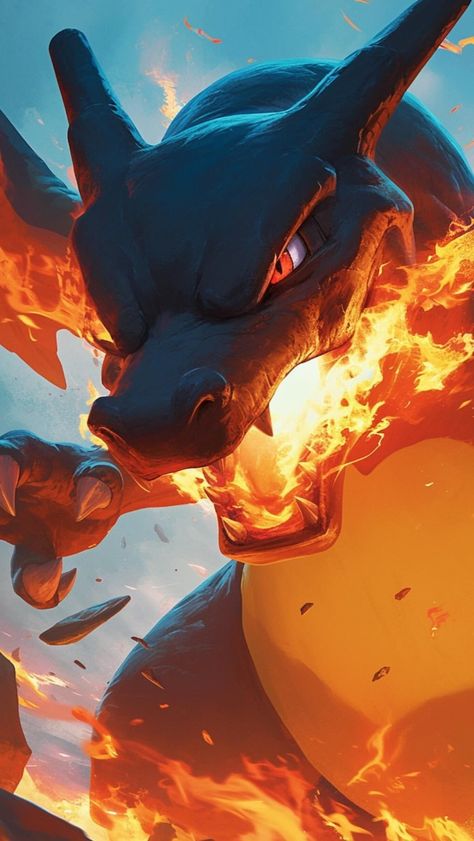 【CHARIZARD ��】 ⁀➷ Wallpaper ✪ Chimchar Wallpaper, Realistic Charizard, Aesthetic Pokemon Wallpaper, Charizard Wallpaper, Entei Pokemon, Shiny Charizard, Charizard Art, Pokemon Watch, 4k Wallpaper Android