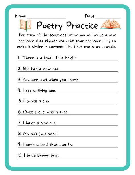 Poetry Comprehension Worksheets, Fun Poetry Activities, Poetry Comprehension, Poetry Templates, Poetry Worksheets, 2nd Grade Reading Comprehension, Writing Prompts Poetry, Poetry Activities, Poetry For Kids