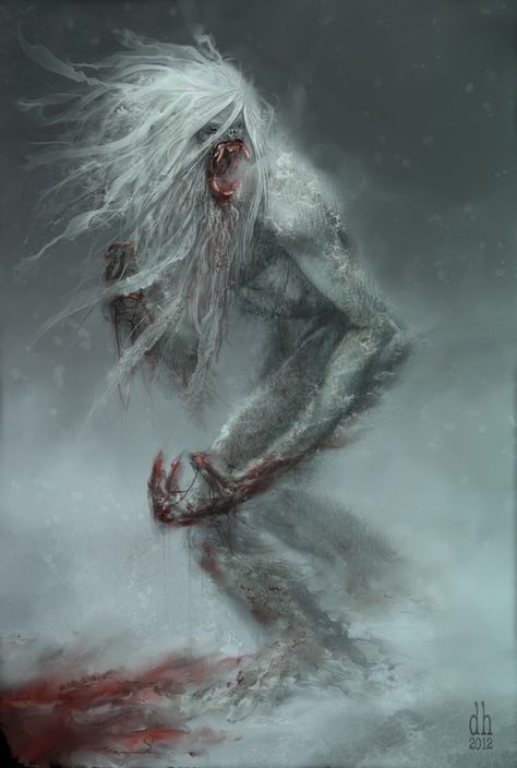 Yeti by Orion35.deviantart.com on @deviantART Monsters Rpg, Dark Creatures, Ange Demon, Creature Artwork, Cool Monsters, Fantasy Beasts, Monster Concept Art, Creatures Of The Night, Fantasy Monster