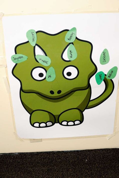 Pin The Horn On The Triceratops, Pin The Tail On The Dinosaur, Dinosaur Birthday Party Ideas, Geek Party, Dinosaurs Birthday, Girl Dinosaur Birthday, Pin The Tail, Dinosaur Birthday Cakes, Dinosaur Themed Birthday Party