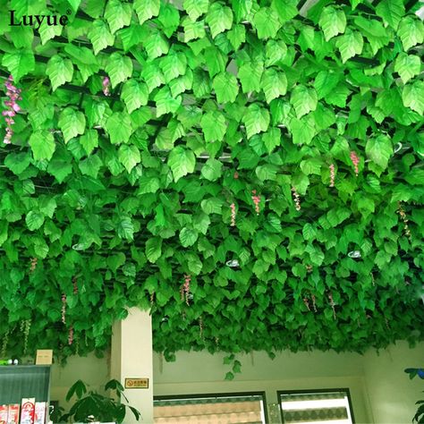 2019 Simulation Flower Vine Fake Rattan Leaves Wall Ceiling Decoration Artificial Flowers Artificial Plants Leaves From D185648451, $0.71 | DHgate.Com Fake Vines On Ceiling, Vines On Ceiling, Green Ceiling, Fake Vines, Fake Hanging Plants, Forest Bedroom, Flowers Home Decor, Green Ivy, Artificial Leaf