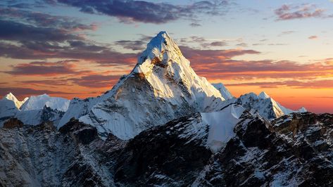 #nature #landscape far view #mountains #rocks #clouds #sky #sunset snowy mountain Mount Everest #India #1080P #wallpaper #hdwallpaper #desktop Monte Everest, Hd Wallpapers For Pc, Mountain Background, Mountain Wallpaper, Wallpaper Dekstop, Mountain Sunset, Wallpaper Pictures, Cool Backgrounds, Beautiful Mountains