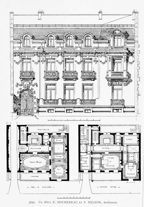 ARCHI/MAPS Mansion Plans, Architecture Blueprints, Architecture Mapping, Mansion Floor Plan, Hotel Plan, Neoclassical Architecture, Vintage House Plans, Architectural Floor Plans, French Architecture