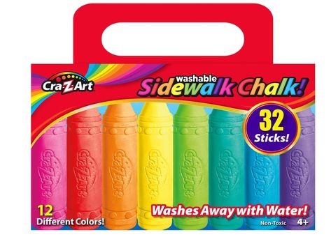 Cra-Z-Art 36-Count Sidewalk Chalk, Only $2.97 on Amazon Sidewalk Chalk Paint, Tire Pictures, Colorful Murals, Krazy Coupon Lady, Sidewalk Chalk, Z Arts, Tic Tac Toe, Preschool Art, Book Box