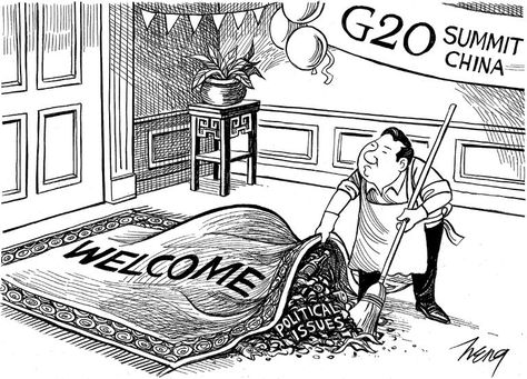 SEP 04, 2016 -- China Hosting the G-20 Meeting: Despite a weath of controversial issues, China seems determined to deliver a non-confrontational, even uneventful summit. Non Confrontational, G 20, Home Decor Decals, China