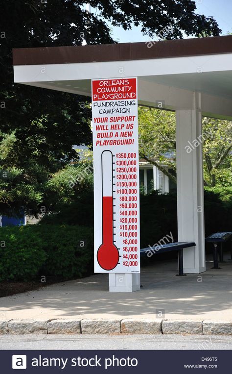 Fundraising thermometer Stock Photo: 54292677 - Alamy Fundraiser Thermometer Goal Charts, Goal Thermometer Ideas, Fundraiser Tracker Ideas, Playground Fundraiser Ideas, Fundraising Thermometer Ideas, Fundraiser Tracker, Fundraising Thermometer Templates, Easy School Fundraisers, Goal Thermometer Templates