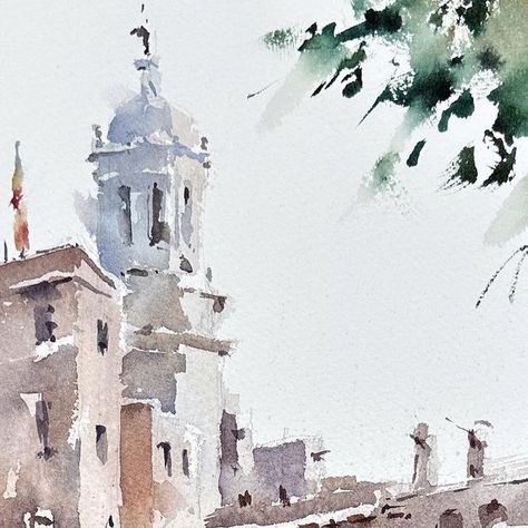 Michael Solovyev on Instagram: "Michael Solovyev The Cathedral. Girona Watercolour on paper @epc_art_courses @danielsmithartistsmaterials @escoda_brushes #watercolourpainting #watercolourartwork #watercolourartists #watercolourpaints" Michael Solovyev Watercolor, Michael Solovyev, Escoda Brushes, Water Colours, Art Courses, The Cathedral, Watercolour Painting, Watercolor Art, Paintings