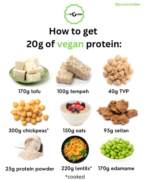 How ro get 20g of vegan protein inspiration Best Vegan Protein Powder, Vegetarian Protein Sources, Best Vegan Protein, Vegan Protein Recipes, Vegan Protein Sources, Vegan Diet Plan, High Protein Vegan Recipes, Plant Based Protein Powder, Plant Based Whole Foods