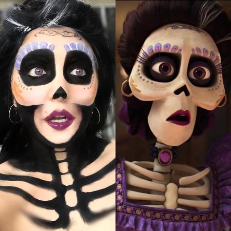 Brogan Stiefer on Instagram: “wanted to be as skinny as mama Imelda for the day🤫 #sisterfacechartcontest #morphebabe #amrezyshoutouts #vaultcollection…” Coco Costume, Maquillage Halloween Simple, Fantasy Make-up, Halloweenský Makeup, Halloween Makeup Scary, Unique Halloween Costumes, Halloween Costumes Makeup, Fantasias Halloween, Halloween Makeup Looks