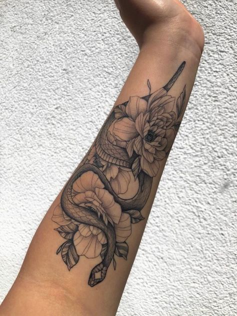 Wrap Around Forearm Tattoo Women Sleeve, Medusa Wrist Tattoo, Inner Forearm Flower Tattoo, Inside Forearm Tattoo Women Sleeve, Inner Arm Tattoos For Women Forearm, Forearm Snake Tattoo, Snake And Butterfly Tattoo, Inner Forearm Tattoos For Women, Inside Forearm Tattoo Women