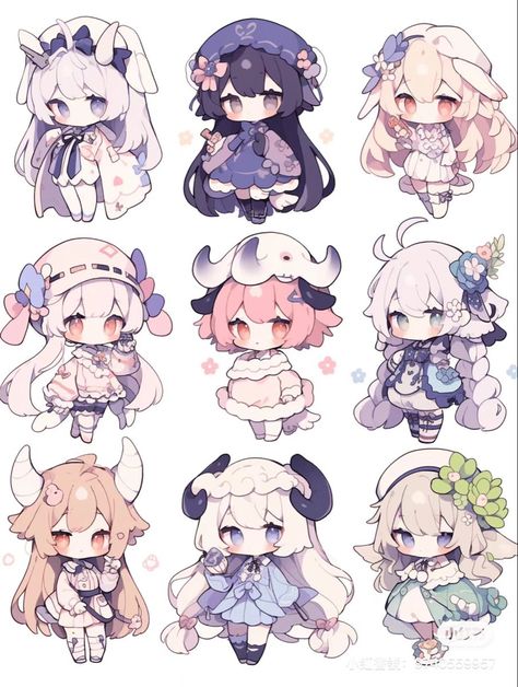 Chibi Outfits, Alternate Outfits, Section Hair, Chibi Sketch, Color Palette Ideas, Just A Dream, Chibi Anime Kawaii, Palette Ideas, 캐릭터 드로잉