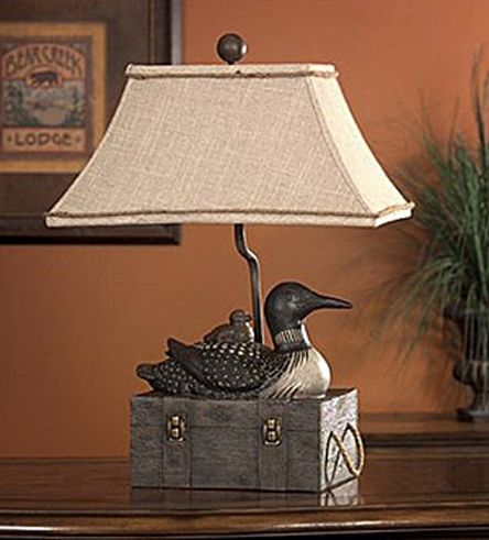 Weathered Loon Decoy Lamp Duck Table, Duck Lamp, Black Forest Decor, Vintage Duck, Wood Duck, Custom Awards, Duck Decoys, Wine Decor, Wood Pedestal