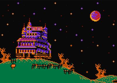 haunted house Haunted Mansion Pixel Art, Day Of The Tentacle, Halloween Houses, Pixel Art Landscape, Dark Visions, Pixels Art, Dark Castle, Cartoon Halloween, Pixel Art Background