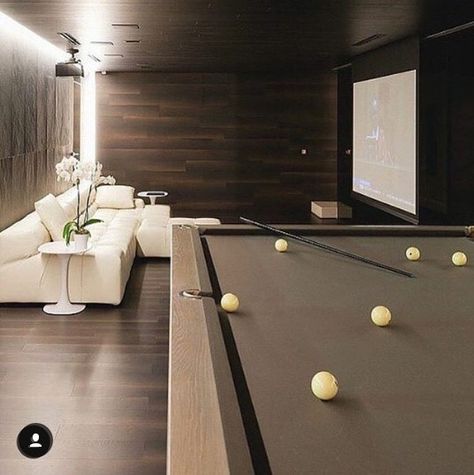 recreational room ' — Interior Design Gentleman’s Essentials recreational room Snooker Room, Villa Architecture, Pool Table Room, Contemporary Villa, Pool Rooms, Game Rooms, Billiard Room, Home Cinemas, Ikea Hacks