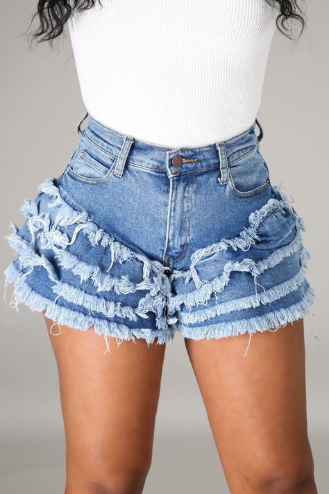 Layered Fringe, Juniors Jeans, Denim Flares, African Fashion, Jean Shorts, Denim Shorts, Womens Sizes, Hand Wash, Fashion Outfits