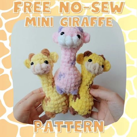 Free no-sew mini giraffe pattern 🦒! - Credit @nooks_hooks - #freecrochetpattern #freeamigurumipattern #amigurumi #valentinescrochet… | Instagram Crochet Unicorn Pattern Free, Crochet Pour Halloween, Crochet Giraffe Pattern, Crochet Unicorn Pattern, Diy Crochet Toys, Crochet Market, Crochet Plushies, Giraffe Crochet, Crochet Eyes