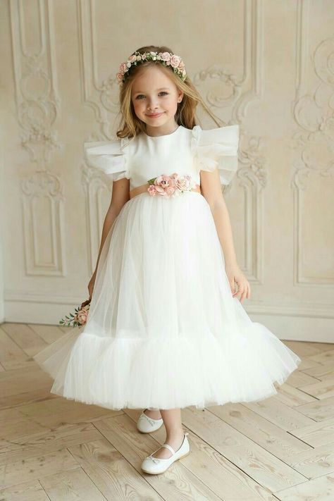 Flower Girl Dress White, Girl Dress White, Champagne Flower Girl, White Flower Girl Dress, Blush Flower Girl Dresses, Boho Flower Girl, Tulle Party Dress, Rose Girl, Ivory Flower Girl