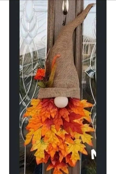 Dollar Tree Fanatics Crafts & Decor & DIY With Freebies 🟢⚪ | Oh my goodness! I was looking up Fall diy projects and came across this adorable diy dollar tree gnome wreath 🤩 made by Michelle Smith | Facebook Fall Diy Projects, Burlap Crafts Diy, Halloween Food Crafts, Tree Gnome, Gnome Wreath, Fall Decor Dollar Tree, Dollar Tree Fall, Diy Thanksgiving, Diy Fall Wreath