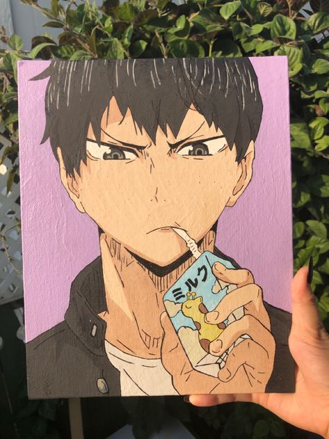 Haikyuu Canvas Painting, Haikyuu Painting Ideas, Painting Ideas On Canvas Anime, Haikyuu Painting, Anime Canvas Painting Easy, Simple Anime Painting, Anime Character Painting, Anime Painting Ideas, Haikyuu Drawing