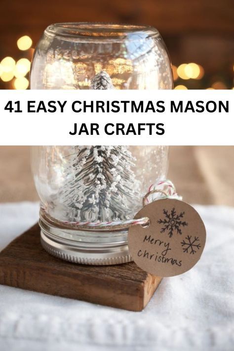 Explore 41 DIY Christmas Mason Jar Crafts, Gifts, and Decor ideas! Discover creative crafts and decorations perfect for festive centerpieces and holiday cheer. Find the best gift ideas and crafts to make this season extra special. Whether you're looking for DIY projects or unique ideas for decorating, these mason jar crafts are sure to inspire your holiday spirit. Get ready to create beautiful decorations and thoughtful gifts with these fun and easy ideas! Christmas Decor Jar Ideas, Mason Jar Lights Christmas, Christmas Jars Decorations Craft Ideas, Glass Jar Christmas Crafts, Mason Jar Crafts To Sell, Mini Mason Jar Crafts, Christmas Jar Decor, Empty Candle Jar Ideas, Decorated Jars Ideas