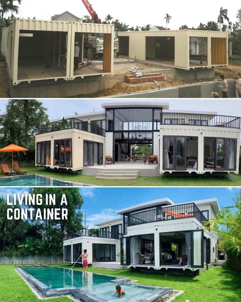 Container Villa, Farm Style House, Shipping Container Home Designs, Storage Container Homes, Tiny House Nation, Shipping Container House Plans, Container Houses, Container Buildings, Building A Container Home