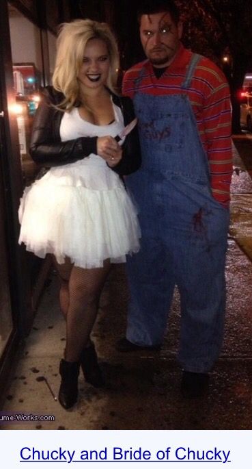 Costume Ideas For Two People, Scary Halloween Costume Ideas, Cool Couple Halloween Costumes, Bride Of Chucky Costume, Scary Couples Halloween Costumes, Halloween Costumes For Adults, Halloween Costumes Plus Size, Teenage Halloween Costumes, Couples Halloween Costumes