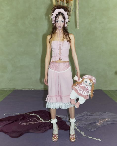 Fairykei Outfit, Camp Aesthetic Fashion, Pastel Pink Outfits Aesthetic, Mila Sullivan, Dollette Core, Mui Mui, Sandy Liang, Girlie Style, Dream Wedding Ideas Dresses