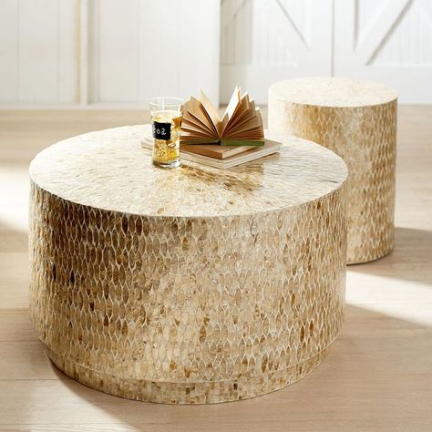 round coffee table Brass Drum Coffee Table, World Market Furniture, Round Drum Coffee Table, Mango Wood Coffee Table, Drum Coffee Table, Round Wood Coffee Table, Perfect Coffee Table, Drum Table, Industrial Coffee Table