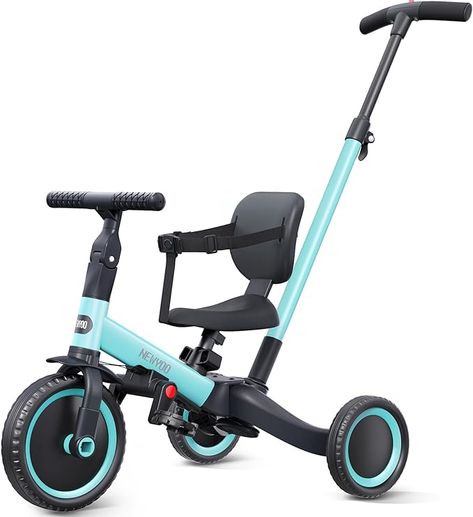 newyoo Tricycles for 1-3 Year Olds, Toddler Bike, for Boys and Girls, Toddler Tricycle with Parent Push Handle, Trike with Backrest & Safety Belt, Blue, TR007 Toddler Tricycle, Toddler Bike, Safety Belt, Girls Toddler, Tricycle, Kids Stuff, Childcare, Toys Games, Boy Or Girl