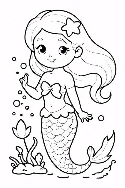 Colouring Drawings Ideas, Line Art Drawings For Kids, How To Draw Mermaids, Kid Drawing Base, Mermaid Drawing For Kids, Cute Mermaid Drawing, Mermaid Template, Shopkins Coloring Pages Free Printable, Mermaid Colouring