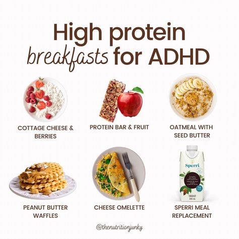 If you have ADHD, do you struggle to find the energy to prepare meals?⚡️ You are not alone! BUT maintaining adequate nutrition is crucial… | Instagram What To Eat For Breakfast Healthy, Executive Dysfunction Meals, Healthy Lazy Meals, Sorority Nutritionist, Low Effort Meals, High Protein Breakfasts, Nutritious Eating, Struggle Meals, Protein Breakfasts