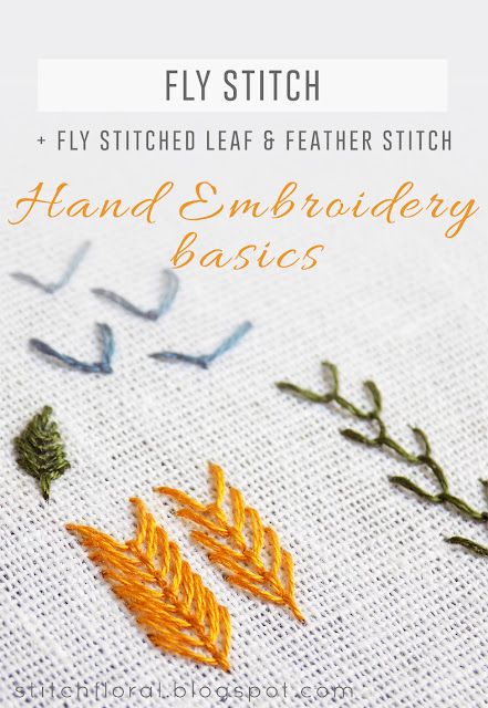 Stitch Floral: Fly Stitch + fly stitched leaves and feather stitch Stitching Photos, Embroidery Basics, Crewel Embroidery Tutorial, Fly Stitch, Daisy Stitch, Embroidery Leaf, Machine Embroidery Thread, Lazy Daisy Stitch, Crewel Embroidery Kits