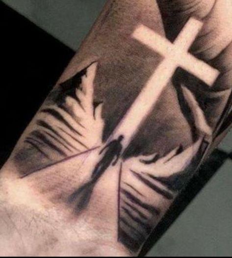 Memorial Tattoo Ideas, Blessed Tattoos, Hunter Tattoo, Half Sleeve Tattoos Drawings, X Tattoo, Jesus Tattoo, Tattoo Cover Up, Religious Tattoos, Make Tattoo