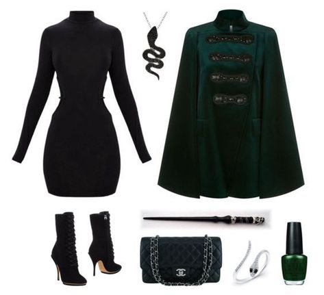 Slytherin Dresses, Slytherin Inspired Outfits, Slytherin Dress, Slytherin Clothes, Slytherin Outfit, Slytherin Fashion, Stile Harry Potter, Hogwarts Outfits, Patchwork Clothing