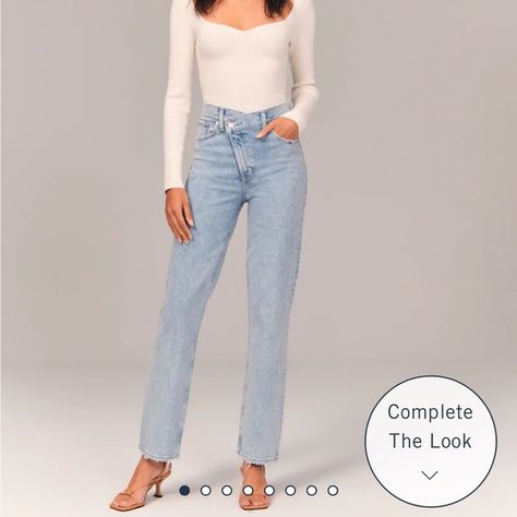 Abercrombie & Fitch 90’s straight ultra high rise jeans Jeans For Short, Abercrombie And Fitch Jeans, Jeans For Short Women, Abercrombie And Fitch, Abercrombie & Fitch, High Rise Jeans, Colored Jeans, Straight Jeans, Abercrombie Fitch