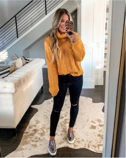 Mustard Sweater Outfit Fall, Mustard Sweater Outfit, Winter Outfit Ideas For Women, Amazon Sweaters, Sweater Outfits Fall, Mustard Sweater, Winter Outfit Ideas, Outfit Ideas For Women, Black Jeans Outfit