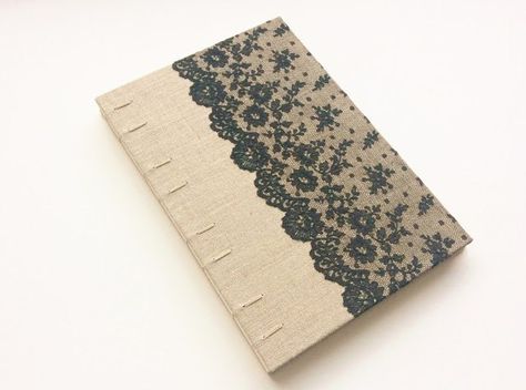 Different Types Of Lace, Bookbinding Ideas, Recycled Ideas, Book Cover Diy, Cover Inspiration, Books Cover, Types Of Lace, Handmade Journals, Canvas Decor