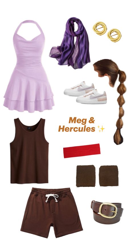 Meg Costume Hercules, Meg And Hercules, Meg Costume, Hercules Costume, Disney Couple Costumes, Duo Costumes, Couple Costume, Couples Halloween Outfits, Holloween Costume