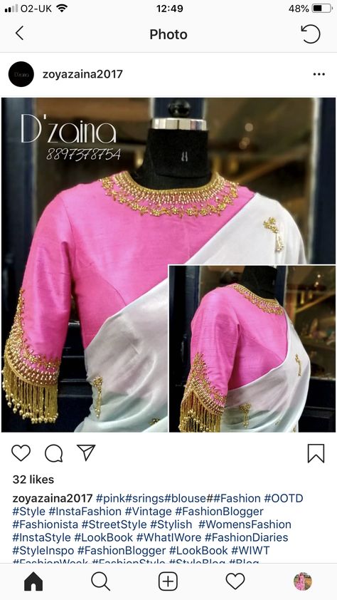 Latest Bridal Blouse Designs, Blouse Back Neck Designs, Wedding Blouse Designs, New Blouse Designs, Saree Blouse Patterns, Neck Embroidery, Kurta Neck Design, Maggam Work Blouse Designs, Blouse Designs Silk