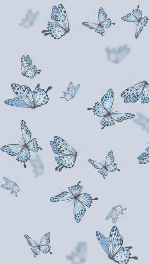 Pastel Blue Butterfly Aesthetic, Blue Butterfly Lockscreen, Blue Wallpaper Butterfly, Iphone Wallpaper Blue, Baby Blue Butterfly, Wallpapers Blue, Vogue Wallpaper, Wallpaper Butterfly, Butterflies Wallpaper