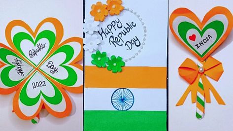 How to make republic day card Independence day card making 26th january craft 15th august craft ideas Independence Day Card Ideas, Republic Day Greeting Card, Republic Day Card, January Craft, Independence Day Card, August Crafts, 26th January, Republic Day India, 15th August