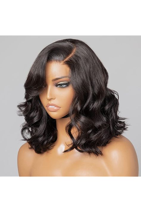 LUVME HAIR Short Wavy Lace Front Wig Human Hair 12 Inch Side Part Bob Lace Front Wigs Minimalist HD Lace Glueless Bob Wigs Human Hair Pre Plucked For Women Funny Anecdotes, Zebra Cake, Bob Lace Front Wigs, Curly Human Hair Wig, Beautiful Wigs, Best Wigs, Short Wavy, Short Bob Wigs, Side Part