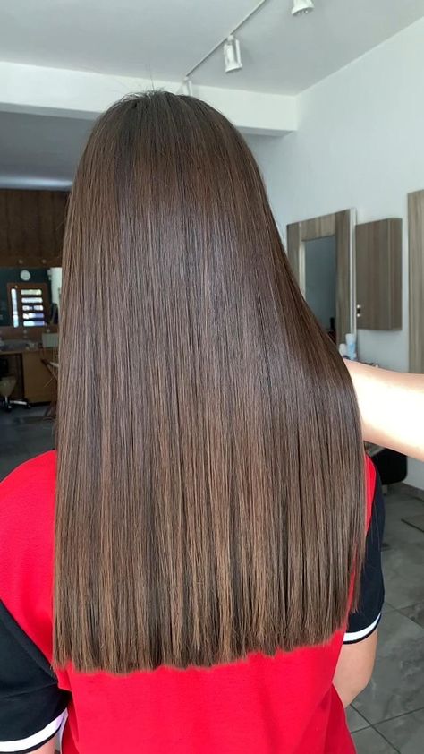 One Length Haircuts, One Length Hair, Brown Hair Inspiration, Long Shiny Hair, Hair Trim, Brown Hair With Blonde Highlights, Brown Hair Balayage, Keratin Hair, Haircuts Straight Hair