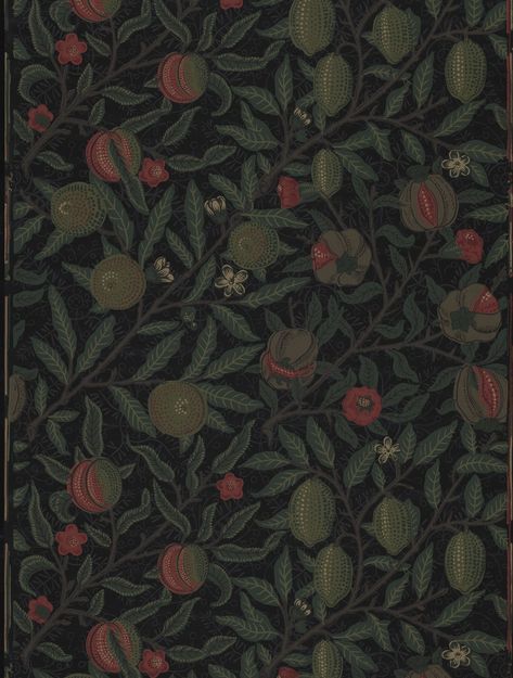 Fruit wallpaper - William Morris Gallery Dark Cottagecore Phone Wallpaper, Whimsigoth Desktop Wallpaper, Medieval Art Wallpaper, Dark Colored Wallpaper, Tudor Wallpaper, Ornamental Wallpaper, Deep Green Wallpaper, Burgundy Wallpaper, Dark Wallpapers Aesthetic