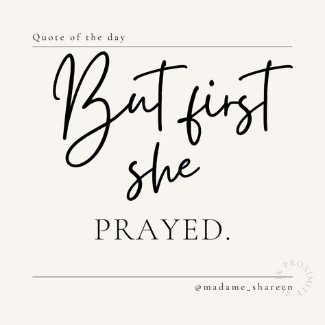 ✨ Happy Friday, Gorgeous! ✨ You’ve made it through another week! 🙌🏽 Before you dive into your weekend, here’s a gentle reminder: Seek first the Father in everything you do. Just like the quote says, But first, she prayed. Because when you start with prayer, you’re setting your heart and mind on things above, grounding yourself in the One who knows your path. 💫 What’s the first thing you need to bring before God today? Drop it in the comments, and let’s lift each other up in prayer. 🙏🏽💜 #fr... Grounding Yourself, Heart And Mind, The Father, But First, Make It Through, Who Knows, Fonts Design, Happy Friday, Made It