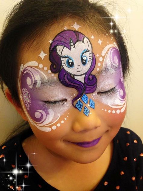 My Little Pony Horse Face Paint, Face Painting Unicorn, Make Carnaval, Cheek Art, Girl Face Painting, Oatmeal Banana, Face Painting Easy, Face Paint Makeup, Face Art Makeup