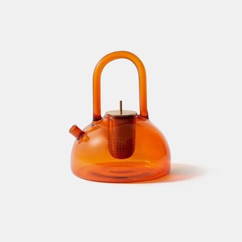 Neri And Hu, Neri Hu, Teapots Unique, New Tone, Glass Teapot, Colors Orange, 21st Gifts, The Society, Satin Brass